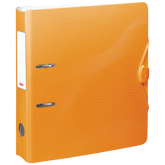 Ordner „WAVE“ | A4, 70 mm, Hebelmechanik mit gummiertem Griff, orange